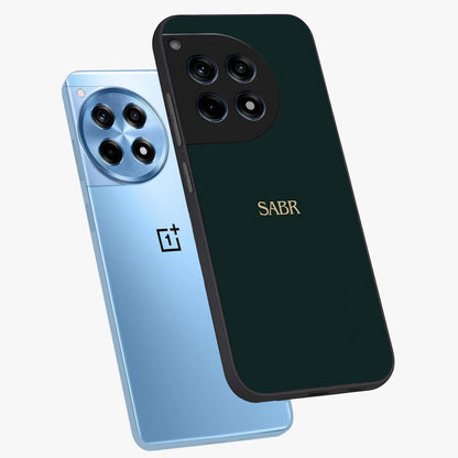 Sabr Minimal Patience Glass Case for 1+12R angled mockup showcasing glossy finish and subtle modern tones