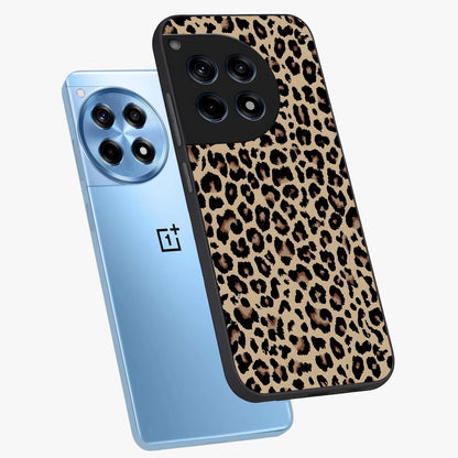 Savage Chic Pattern Glass Case for 1+12R angled mockup showcasing glossy finish and modern graphic detailing