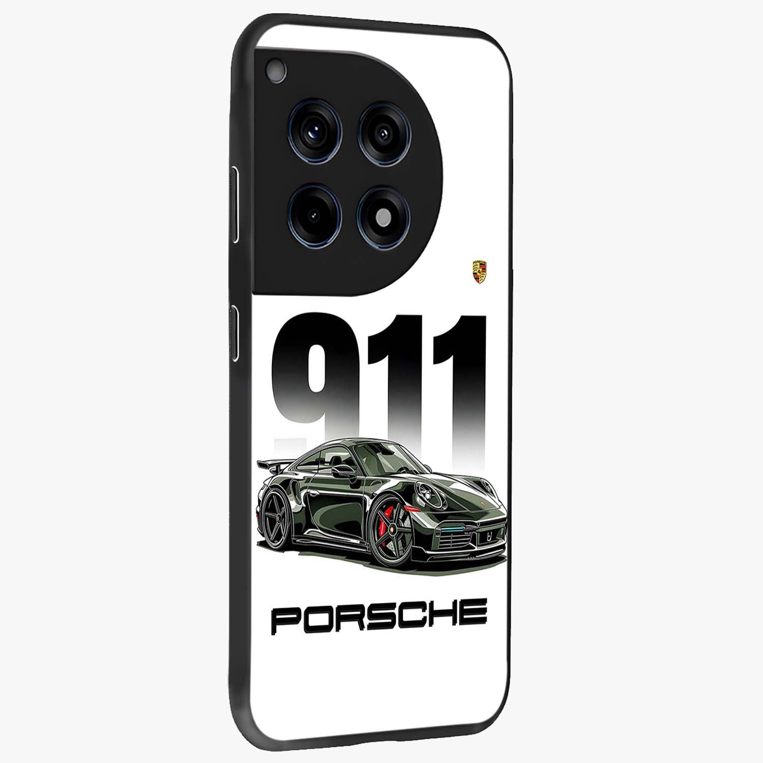 911 Turbo Dominance Glass Case for 1+12R stylish side perspective highlighting sleek edges and high detail sports car illustration