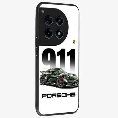 911 Turbo Dominance Glass Case for 1+12R stylish side perspective highlighting sleek edges and high detail sports car illustration