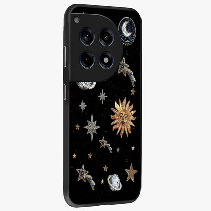 Beaded Cosmic Dreams Glass Case for 1+12R side perspective highlighting intricate beaded cosmic textures