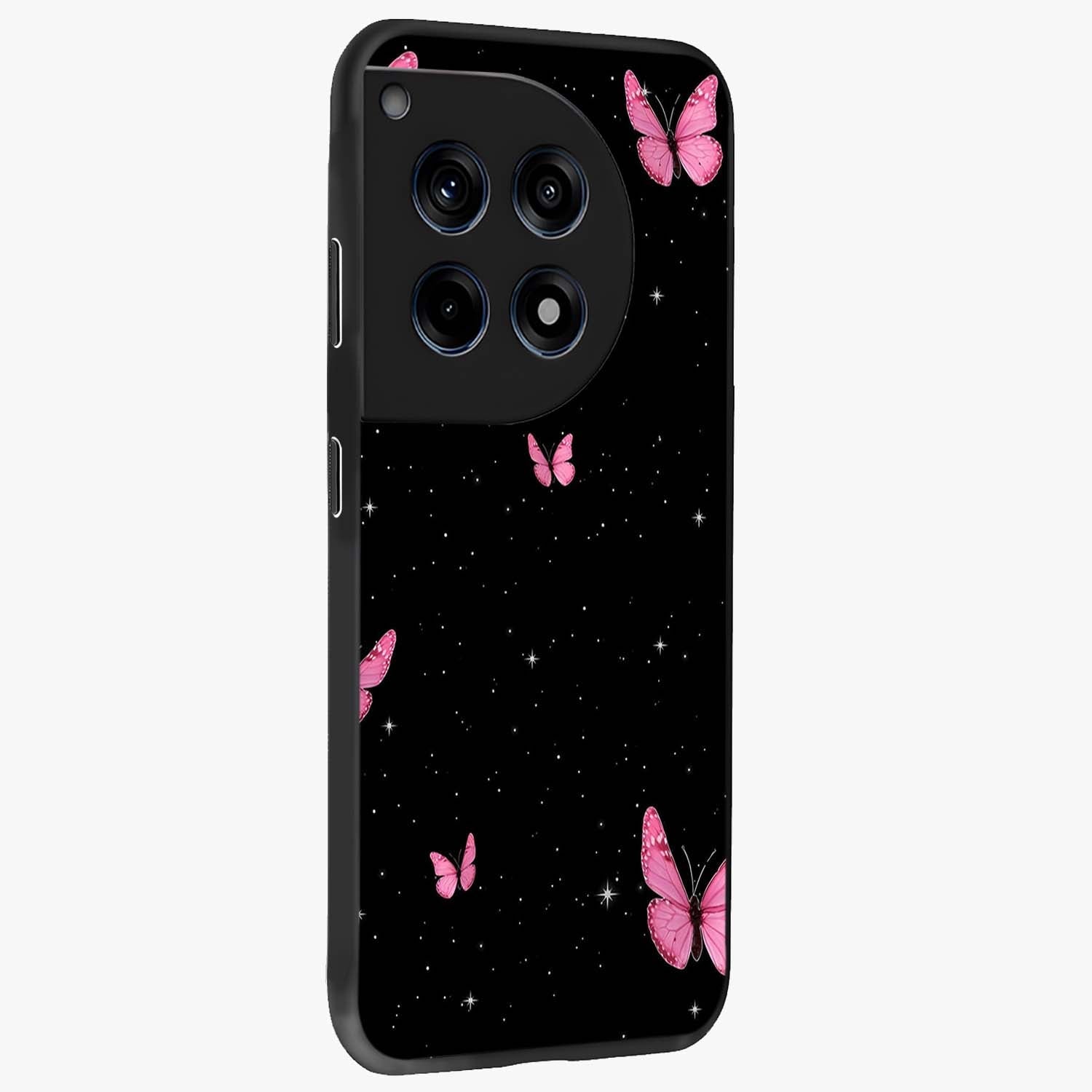 Blinking Butterfly Glass Case for 1+12R displayed upright for graceful aesthetic visibility and premium finish.