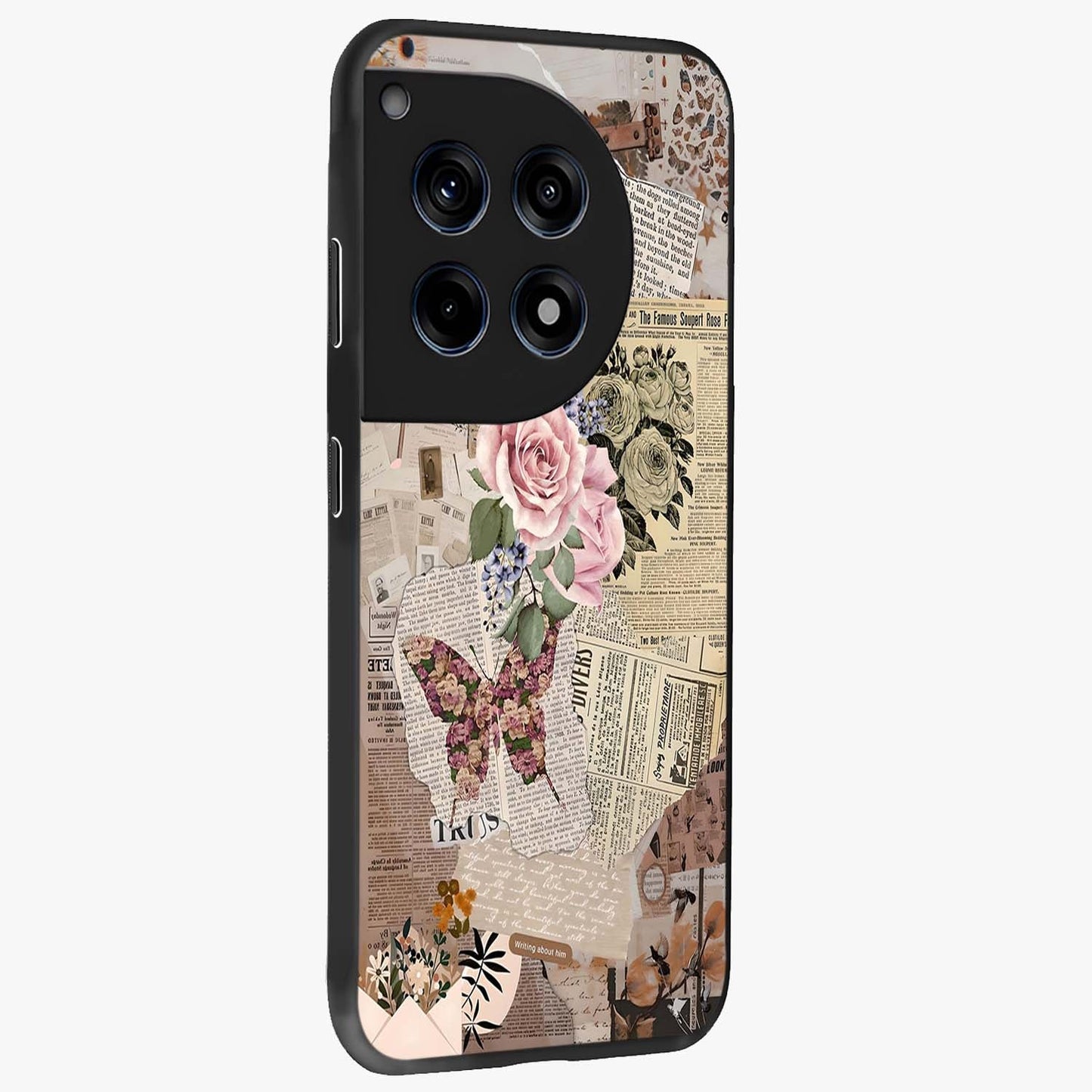 Butterfly News Bloom Glass Case for 1+12R side perspective highlighting intricate bloom details and premium finish