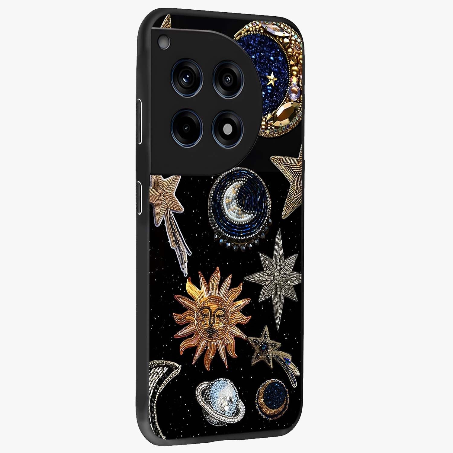 Celestial Gem Constellations Glass Case for 1+12R side perspective highlighting intricate star patterns and premium build