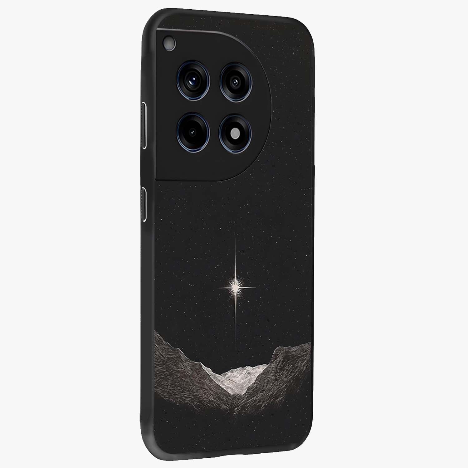 Cosmic Dream Night Glass Case for 1+12R side perspective highlighting vibrant star detailing and premium build