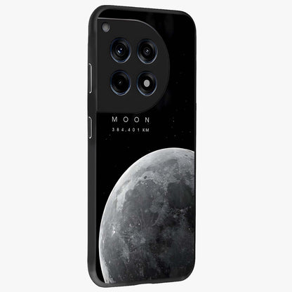 Cosmic Moon Glow Glass Case for 1+12R side perspective highlighting radiant moon detailing and smooth premium finish