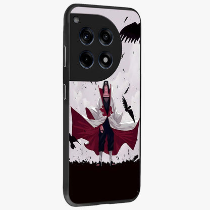 Crimson Crow Ascension Glass Case for 1+12R side perspective highlighting intricate crow detailing and premium texture