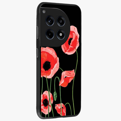 Crimson Garden Dream Glass Case for 1+12R side perspective highlighting elegant floral textures and premium build
