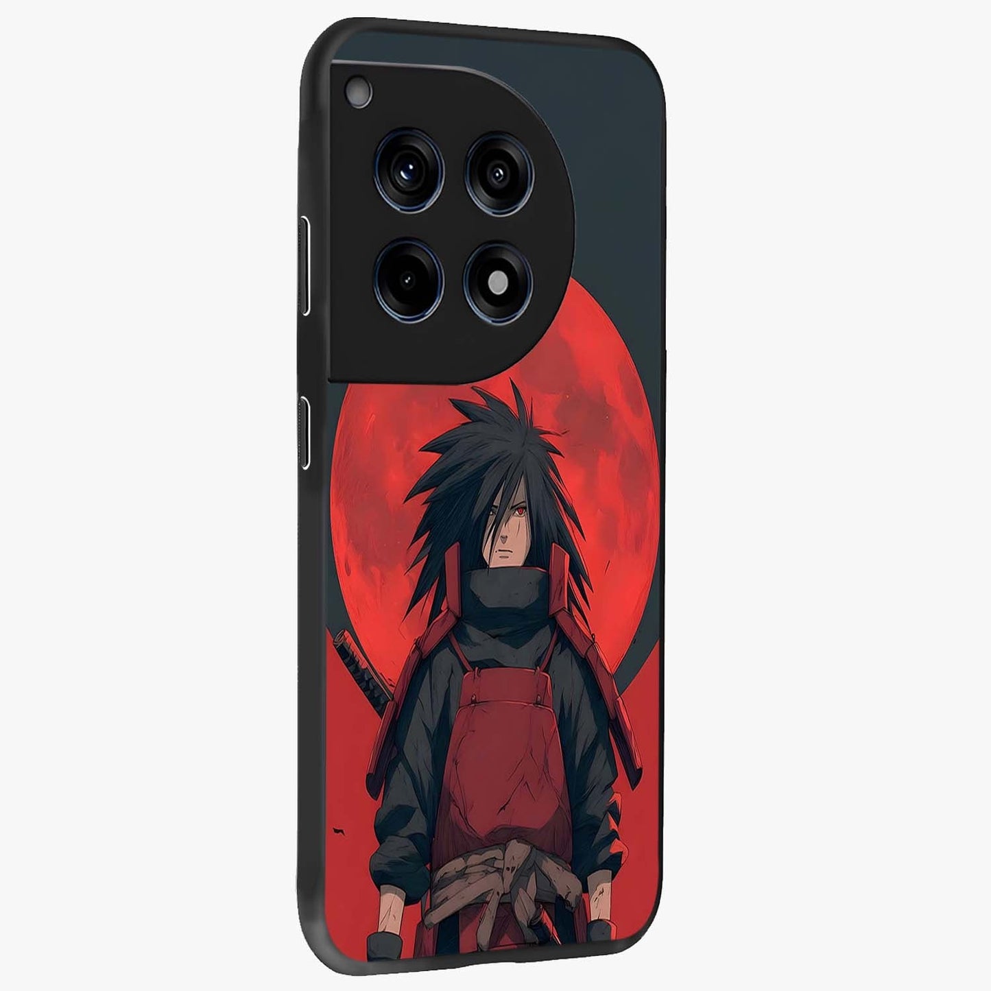 Crimson Moon Warlord Glass Case for 1+12R side perspective highlighting powerful illustration details and sleek build