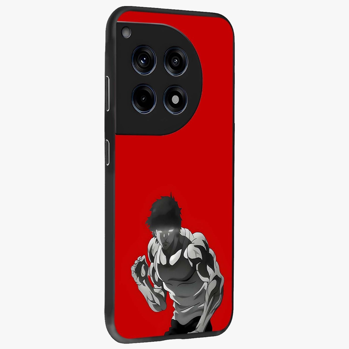 Crimson Power Rush Glass Case for 1+12R side perspective highlighting sharp detailing and premium sporty edge