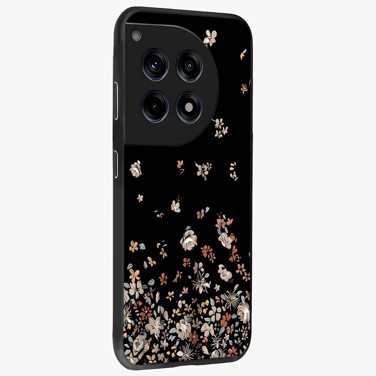 Dark Petal Aesthetic Glass Case for 1+12R side perspective highlighting refined textures and premium edge finish