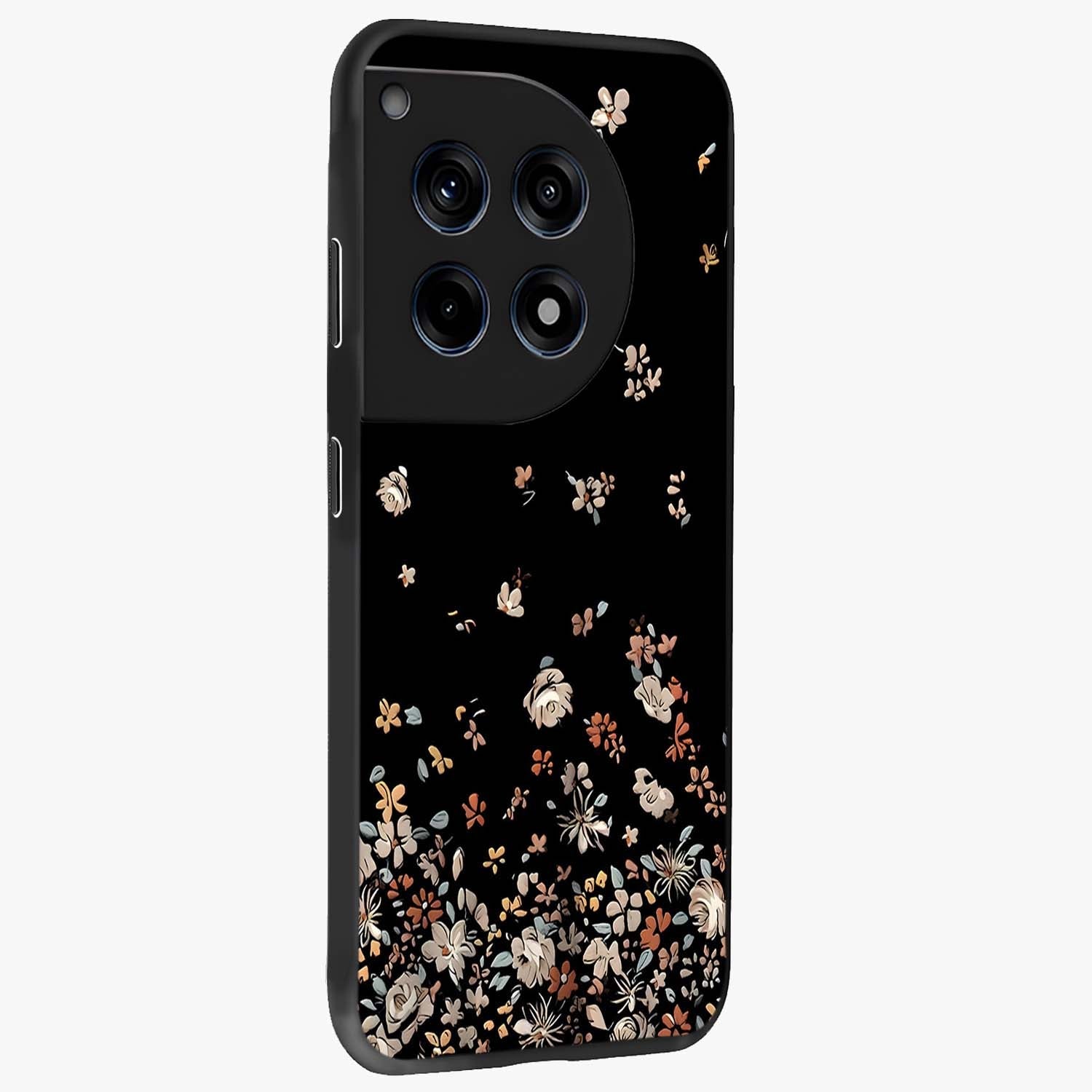 Dark Petal Aesthetic Glass Case for 1+12R side perspective highlighting refined textures and premium edge finish