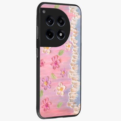 Dreamy Painted Garden Glass Case for 1+12R side perspective highlighting colorful bloom details and premium edges