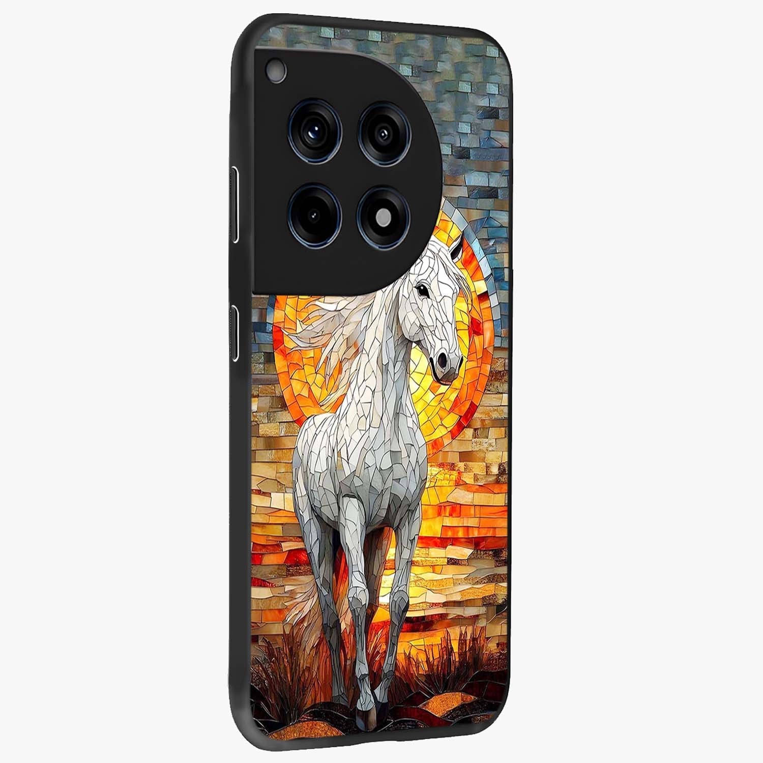 Elected Horse Glass Case for 1+12R side perspective highlighting strong textures and sleek premium build