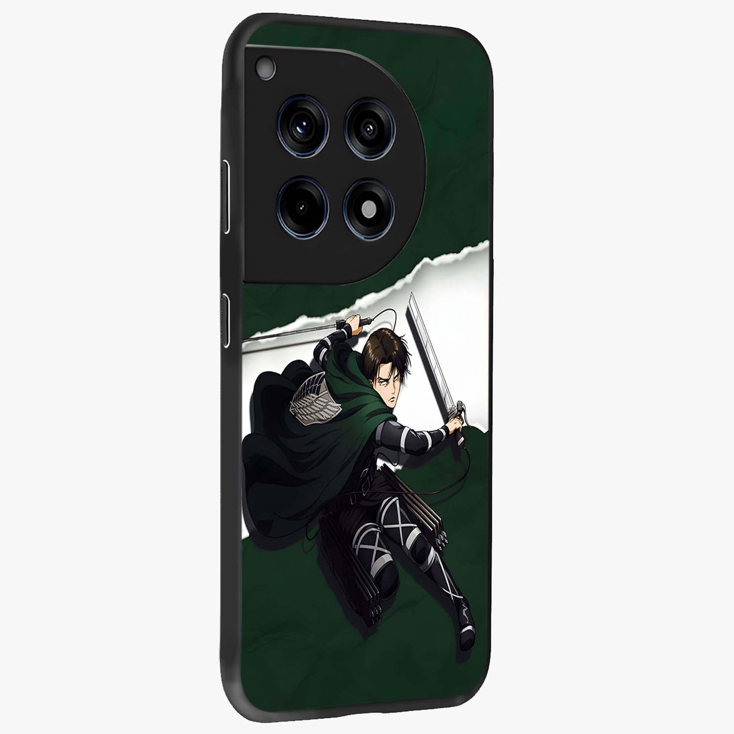 Emerald War Vanguard Glass Case for 1+12R side perspective highlighting dramatic textures and premium edges