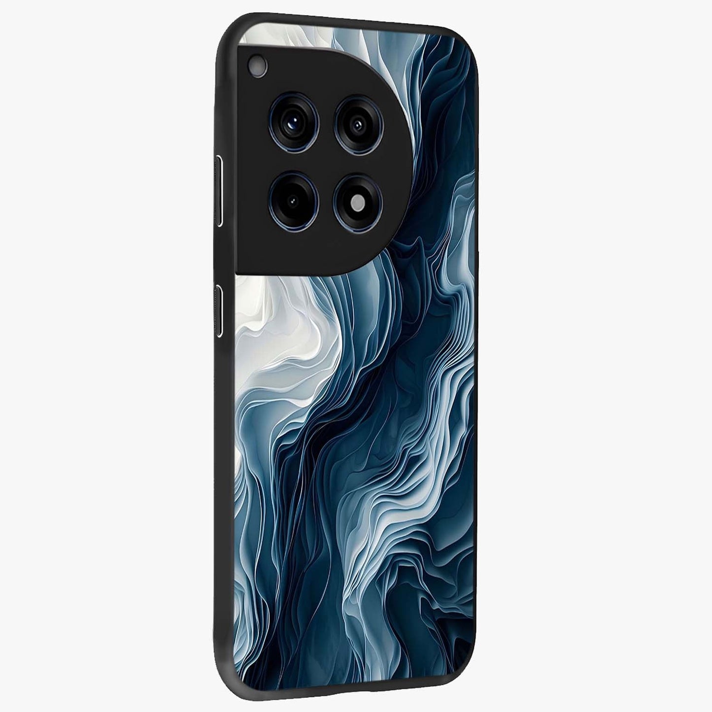 Ethereal Paper Marble Glass Case for 1+12R side perspective highlighting elegant marble detailing and premium build