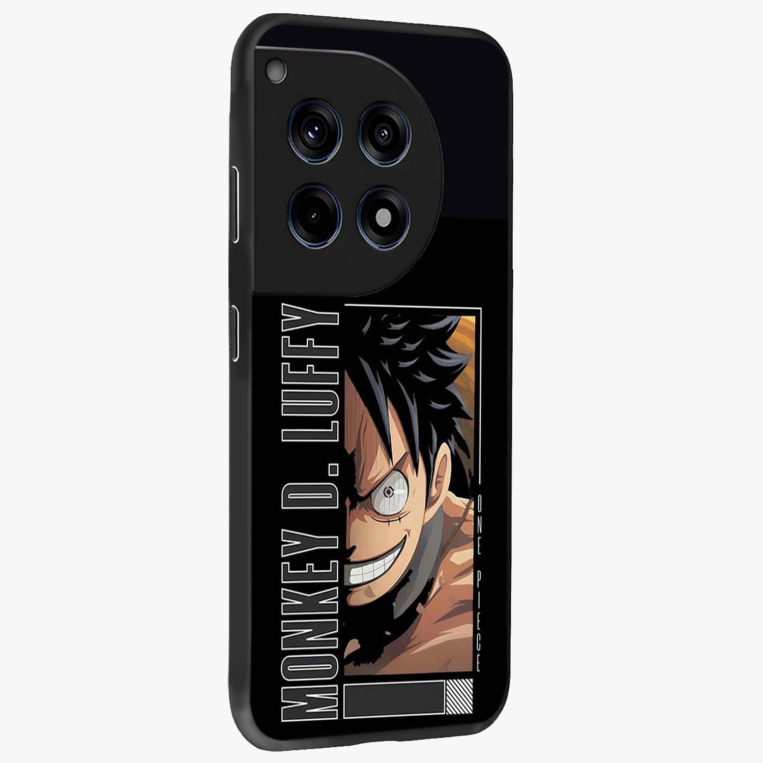 Fearless Pirate Smile Glass Case for 1+12R side perspective highlighting detailed character illustration and sleek build