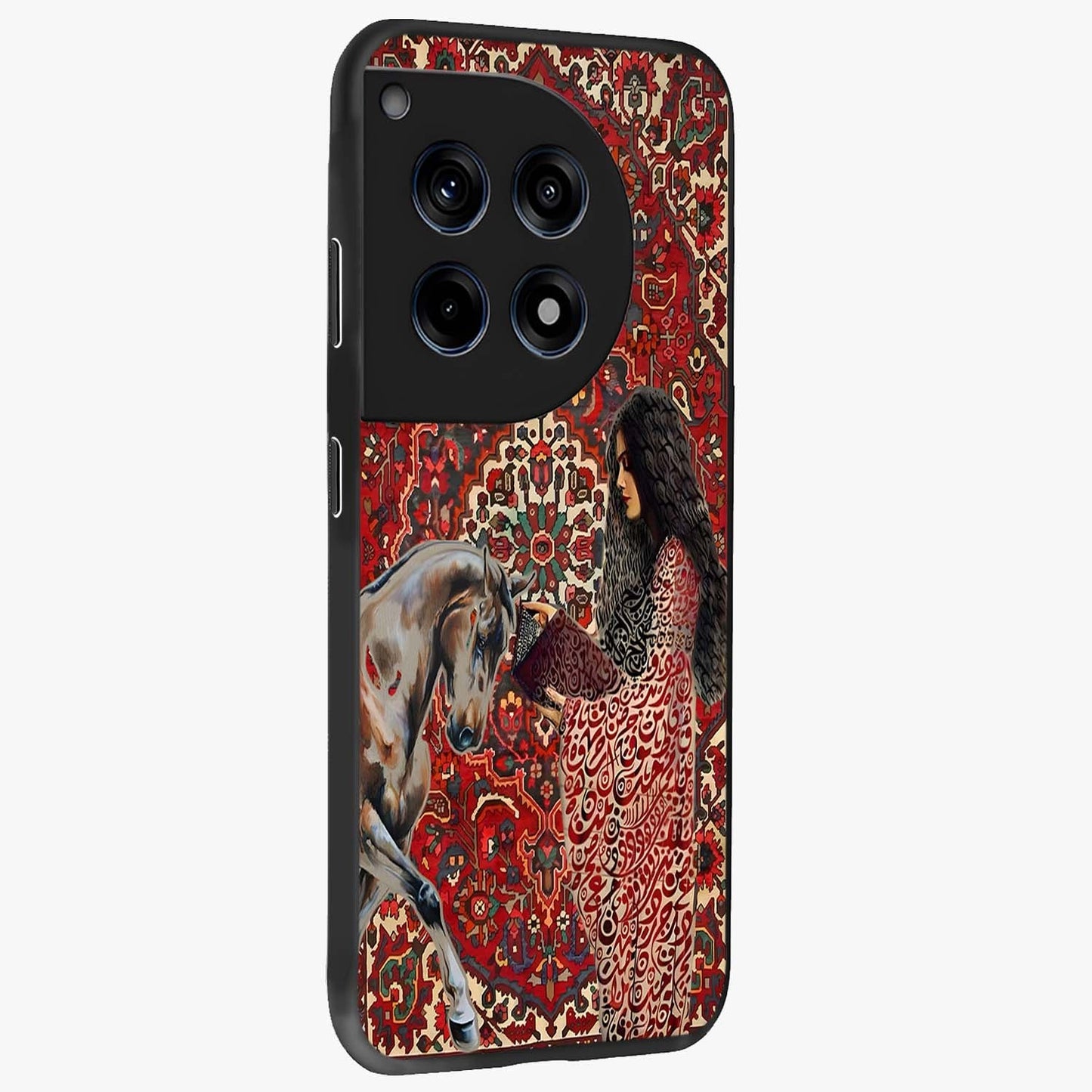 Girl With Horse Glass Case for 1+12R side perspective highlighting graceful equestrian detailing and smooth build