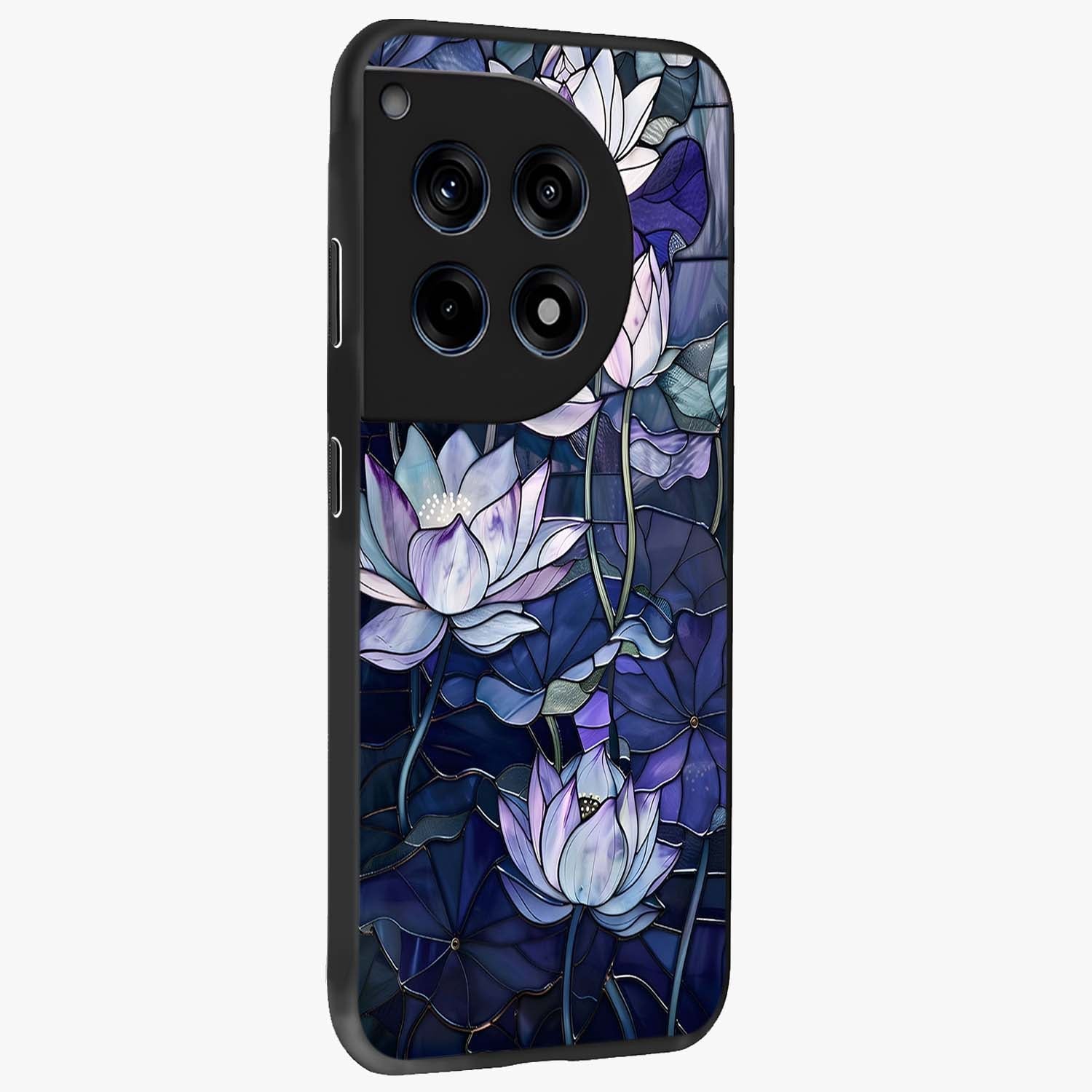 Gloss Petal Rush Glass Case for 1+12R side perspective highlighting smooth edges and rich petal textures