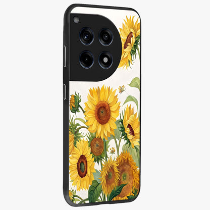 Golden Bloom Night Glass Case for 1+12R side perspective highlighting radiant bloom detailing and premium edges
