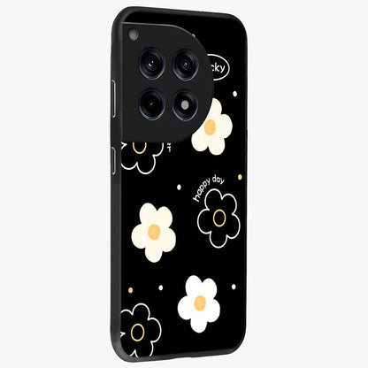 Happy Day Daisy Glass Case for 1+12R side perspective highlighting fresh floral textures and premium edges