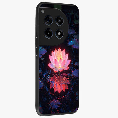 Luminous Lotus Glow Glass Case for 1+12R side perspective highlighting serene floral textures and premium edges