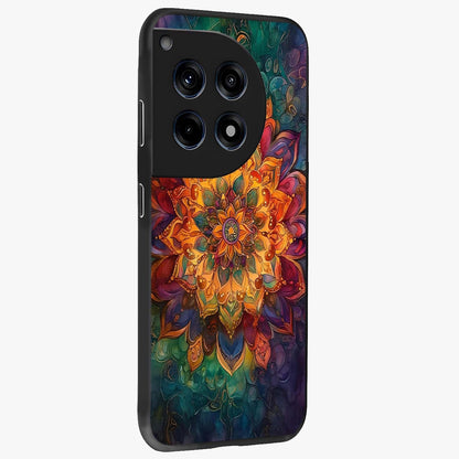 Mandala Vibrants Glass Case for 1+12R side perspective highlighting vibrant ornamental textures and premium edges