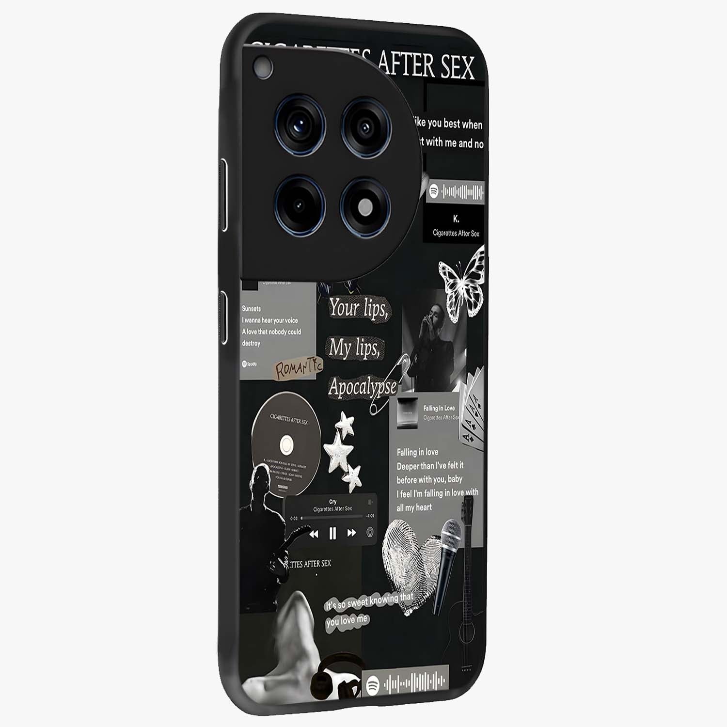 Midnight Love Glow Glass Case for 1+12R side perspective highlighting soft light textures and sleek build