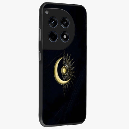 Mystic Lunar Flame Glass Case for 1+12R side perspective highlighting intense flame textures and premium build