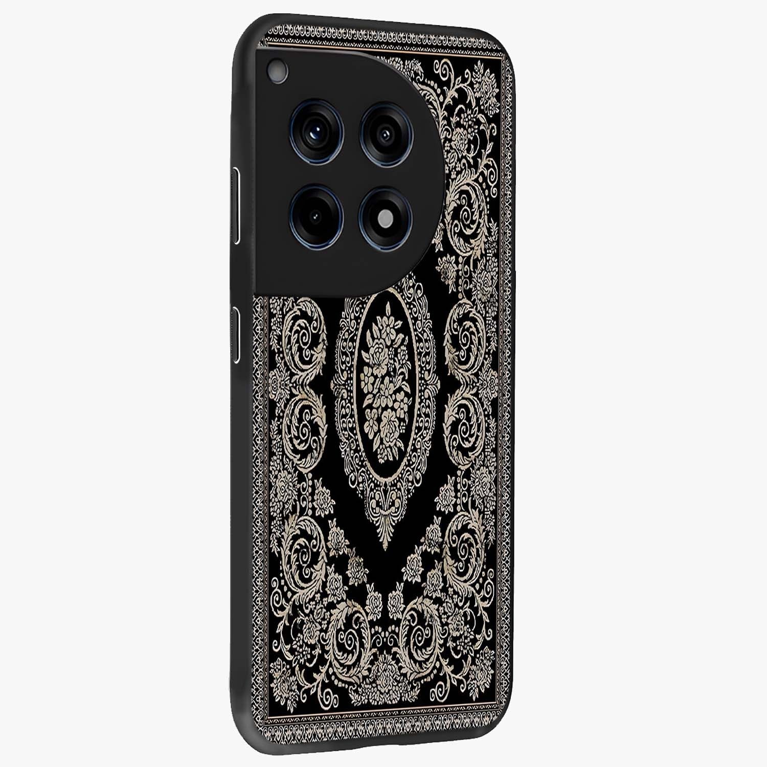 Noir Bloom Elegance Glass Case for 1+12R side perspective highlighting subtle textures and sleek premium build