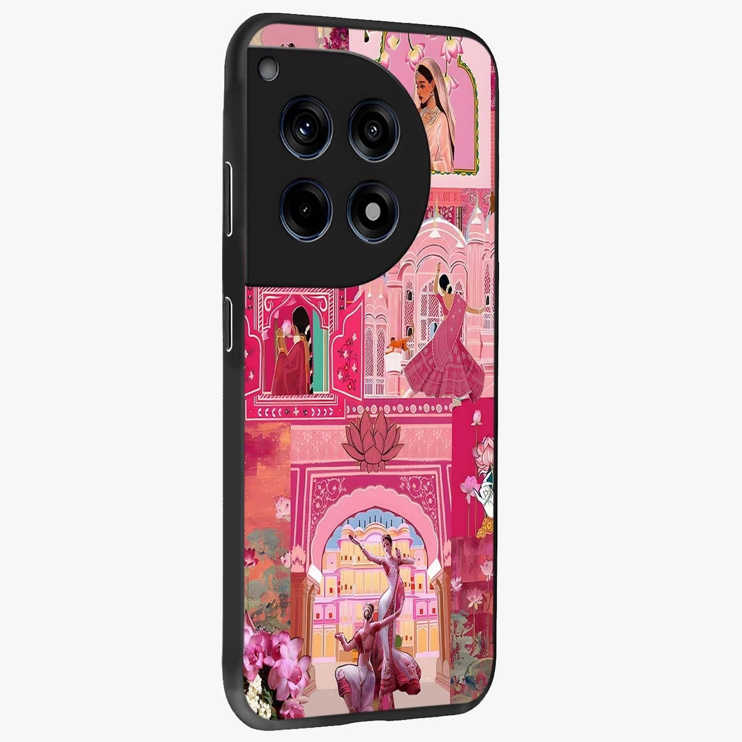 Pink Palace Muse Glass Case for 1+12R side perspective highlighting graceful textures and sleek premium build