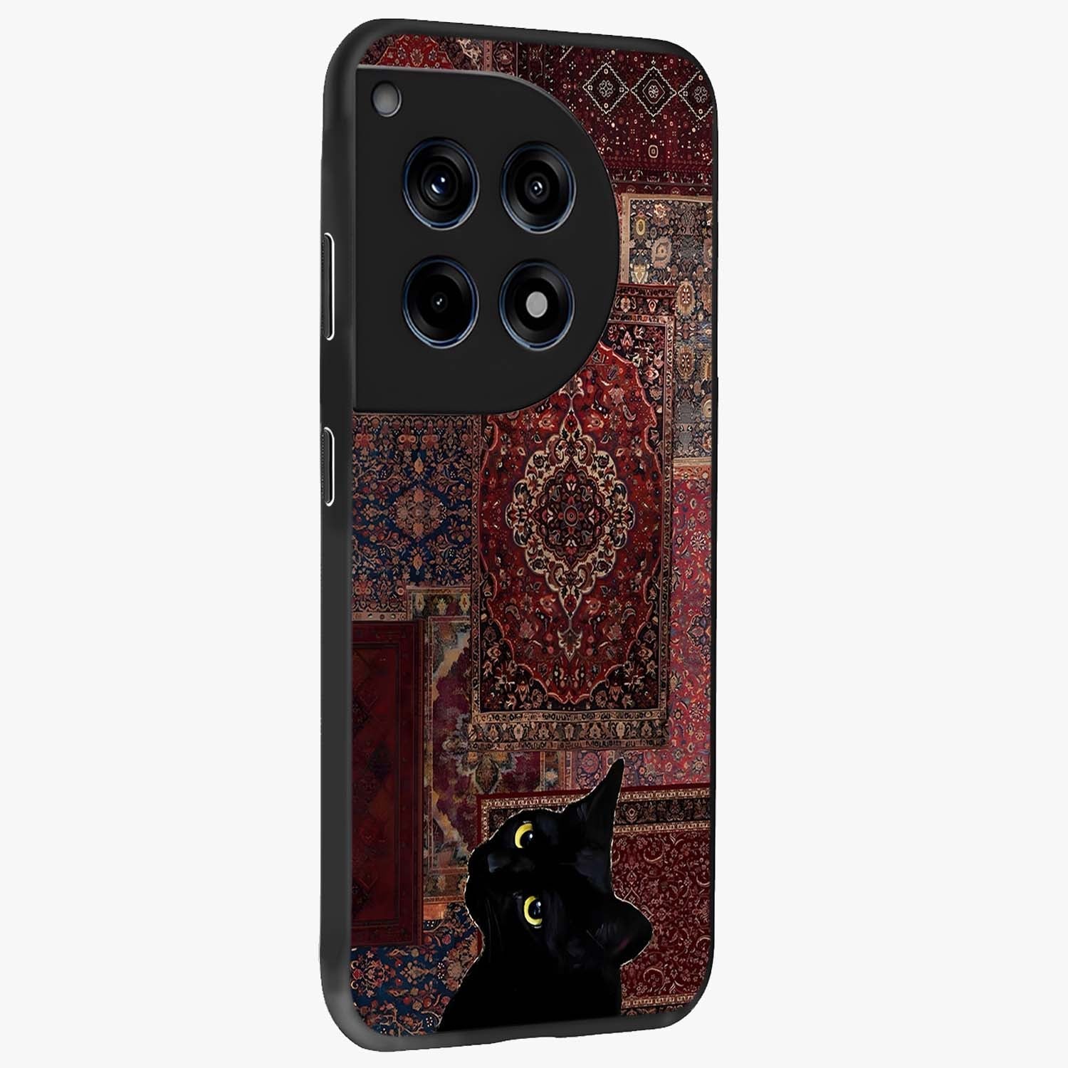 Regal Magic Cat Apple Glass Case for 1+12R side perspective highlighting cute character textures and smooth build