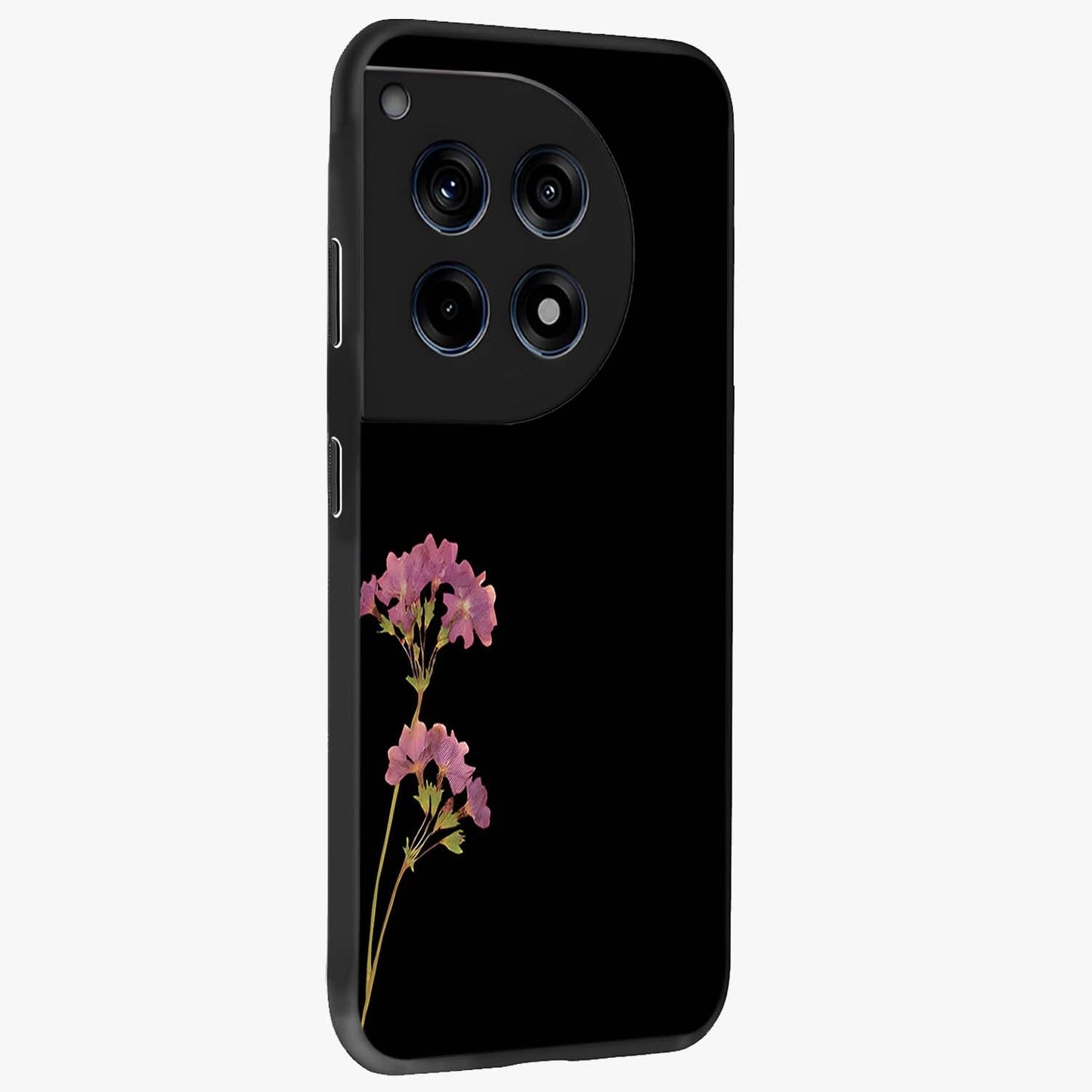 Riching Lavender Flower Glass Case for 1+12R side perspective highlighting delicate bloom textures and premium edges