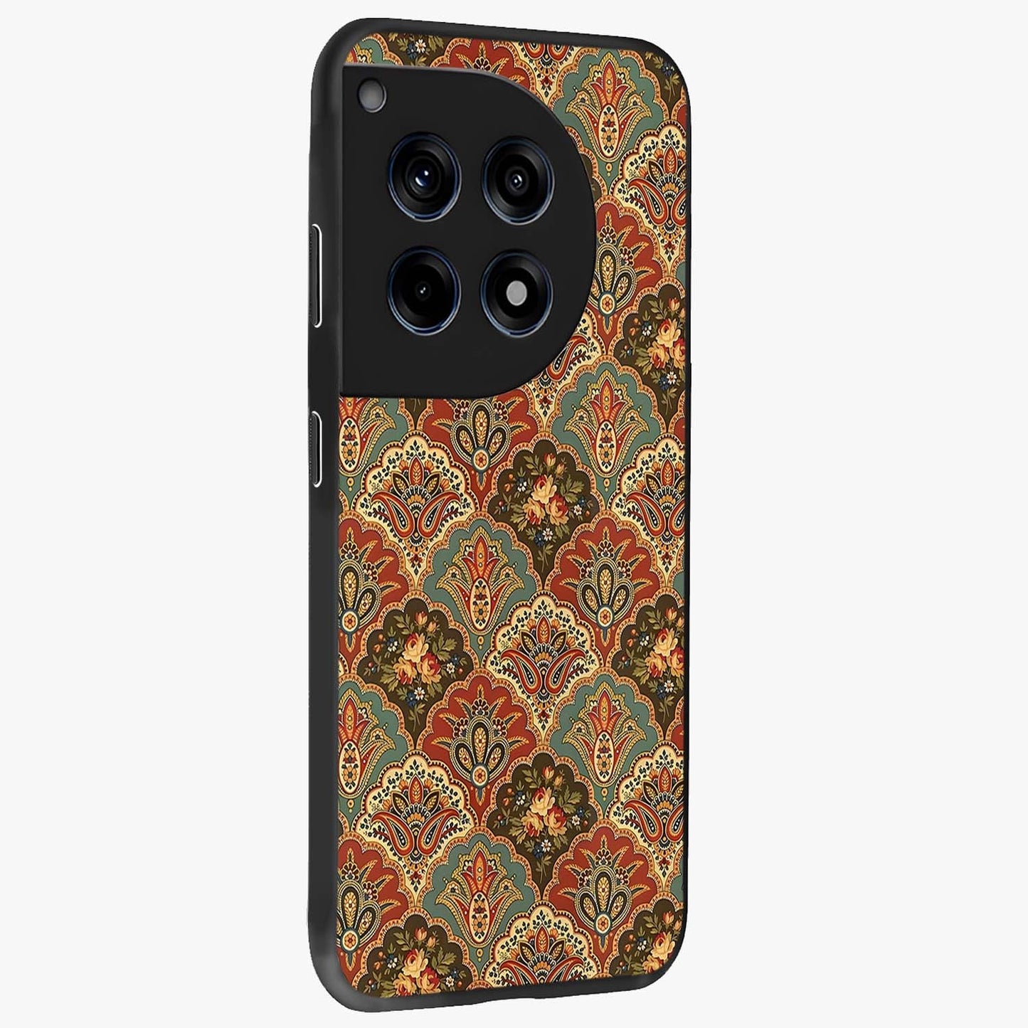 Royal Threadwork Glass Case for 1+12R side perspective highlighting detailed stitching textures and smooth premium build