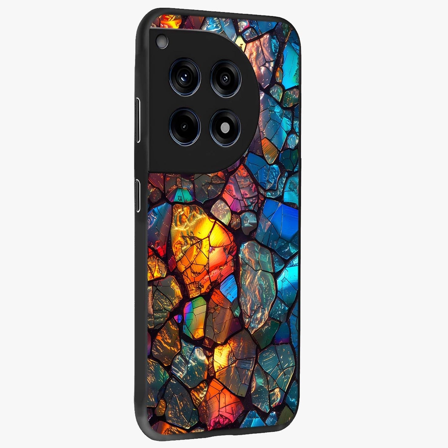 Shattered Light Glass Case for 1+12R side perspective highlighting dynamic textures and premium edges