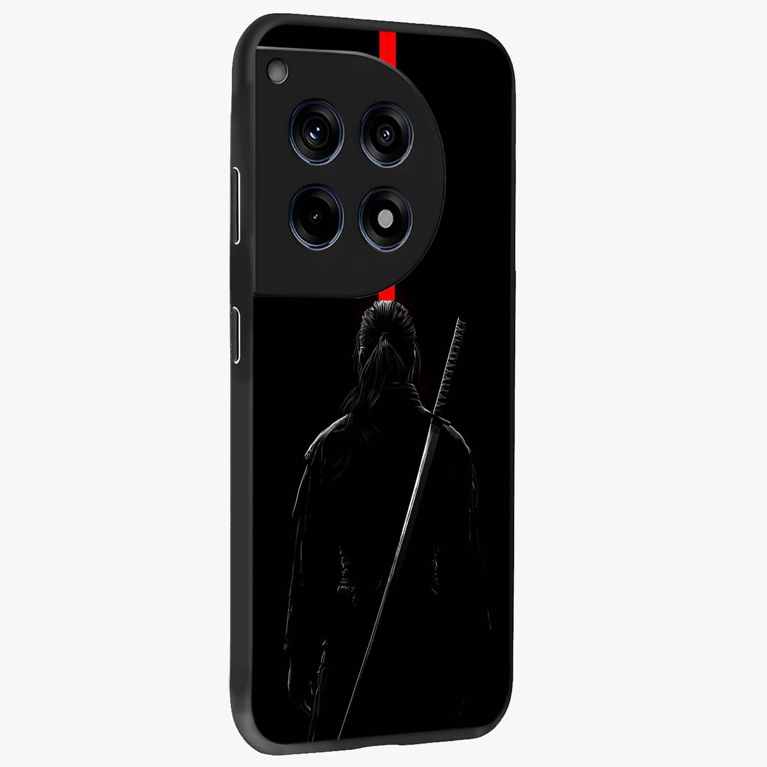 Silent Blade Resolve Glass Case for 1+12R side perspective highlighting sharp textures and sleek premium build