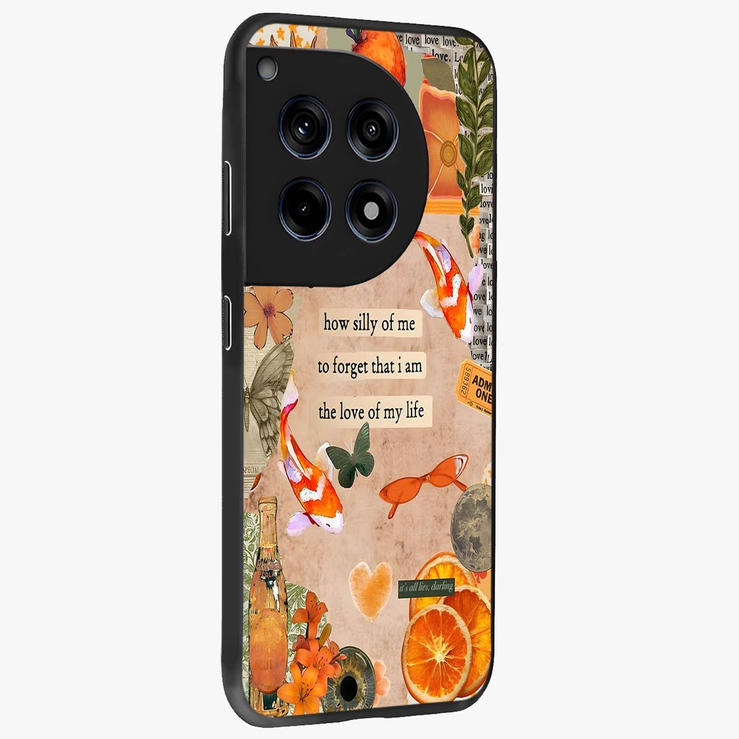 Soft Chaos Aesthetic Glass Case for 1+12R side perspective highlighting fluid textures and premium edges