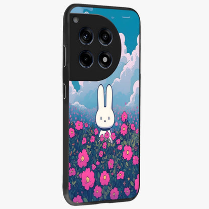 Springtime Blossom Bunny Glass Case for 1+12R side perspective highlighting charming illustration textures and premium edges