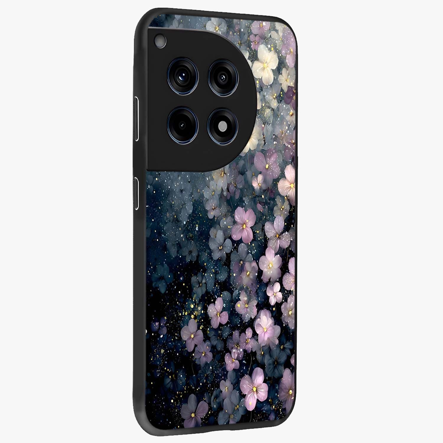 Starlit Blossom Dreams Glass Case for 1+12R side perspective highlighting delicate bloom textures and smooth build