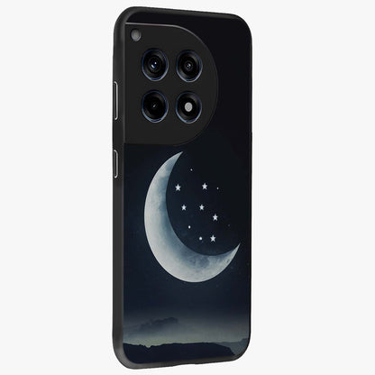 Starry Moon Pattern Glass Case for 1+12R side perspective highlighting celestial textures and premium edges