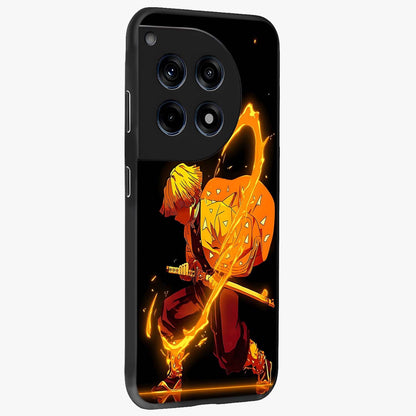 Thunder Flame Execution Glass Case for 1+12R side perspective highlighting fiery textures and premium edge finish