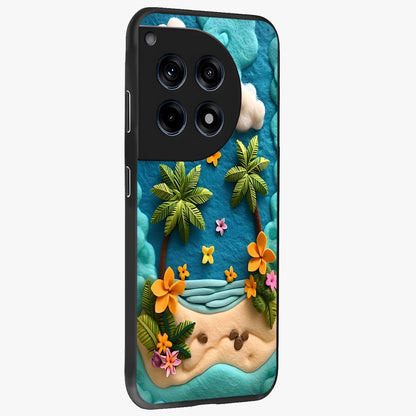Tropical Felt Escape Glass Case for 1+12R side perspective highlighting lush textures and smooth build