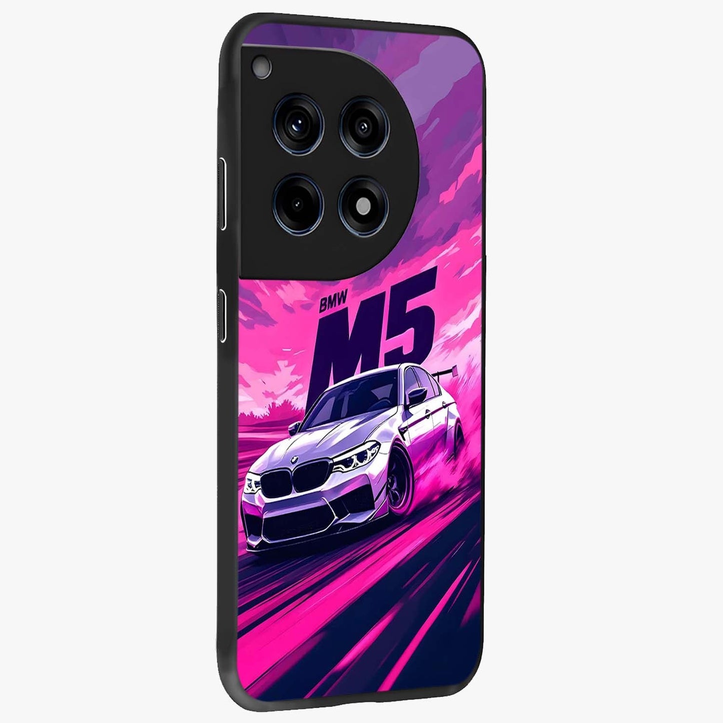 Velocity Drift Pulse Glass Case for 1+12R side perspective highlighting sharp automotive textures and sleek build