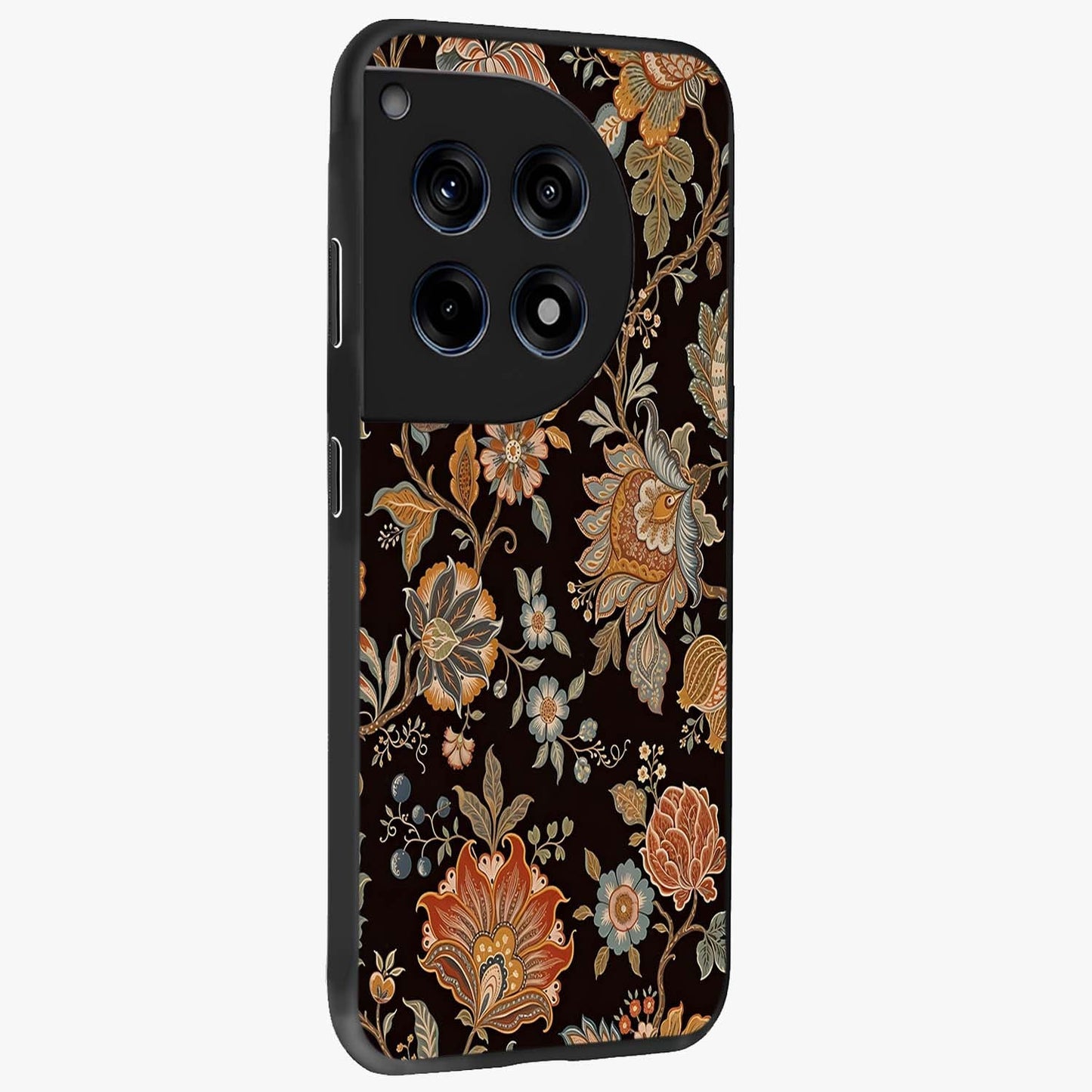 Vintage Floral Dream Glass Case for 1+12R side perspective highlighting delicate textures and sleek premium build