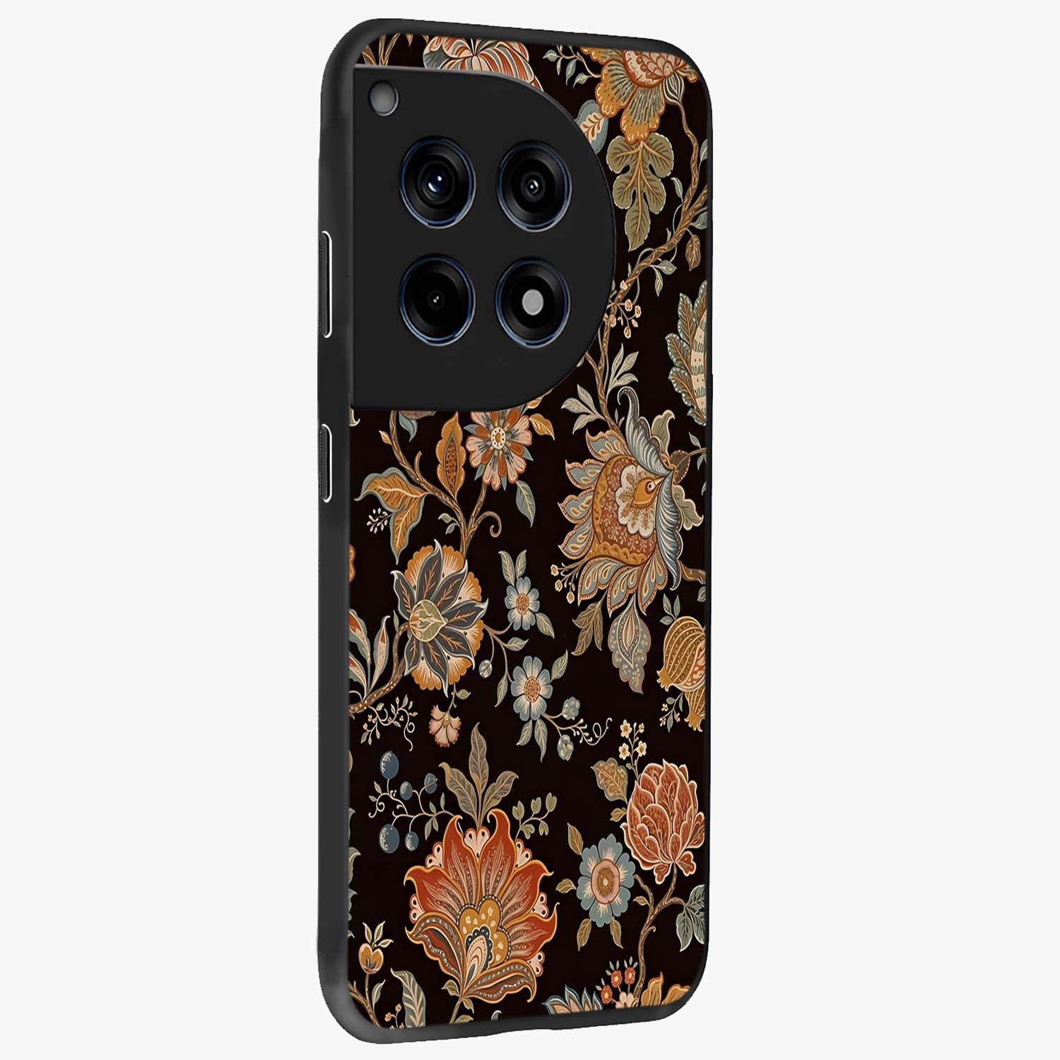 Vintage Floral Dream Glass Case for 1+12R side perspective highlighting delicate textures and sleek premium build