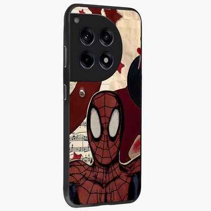 Web Warrior Vibes Glass Case for 1+12R side perspective highlighting energetic textures and premium edges