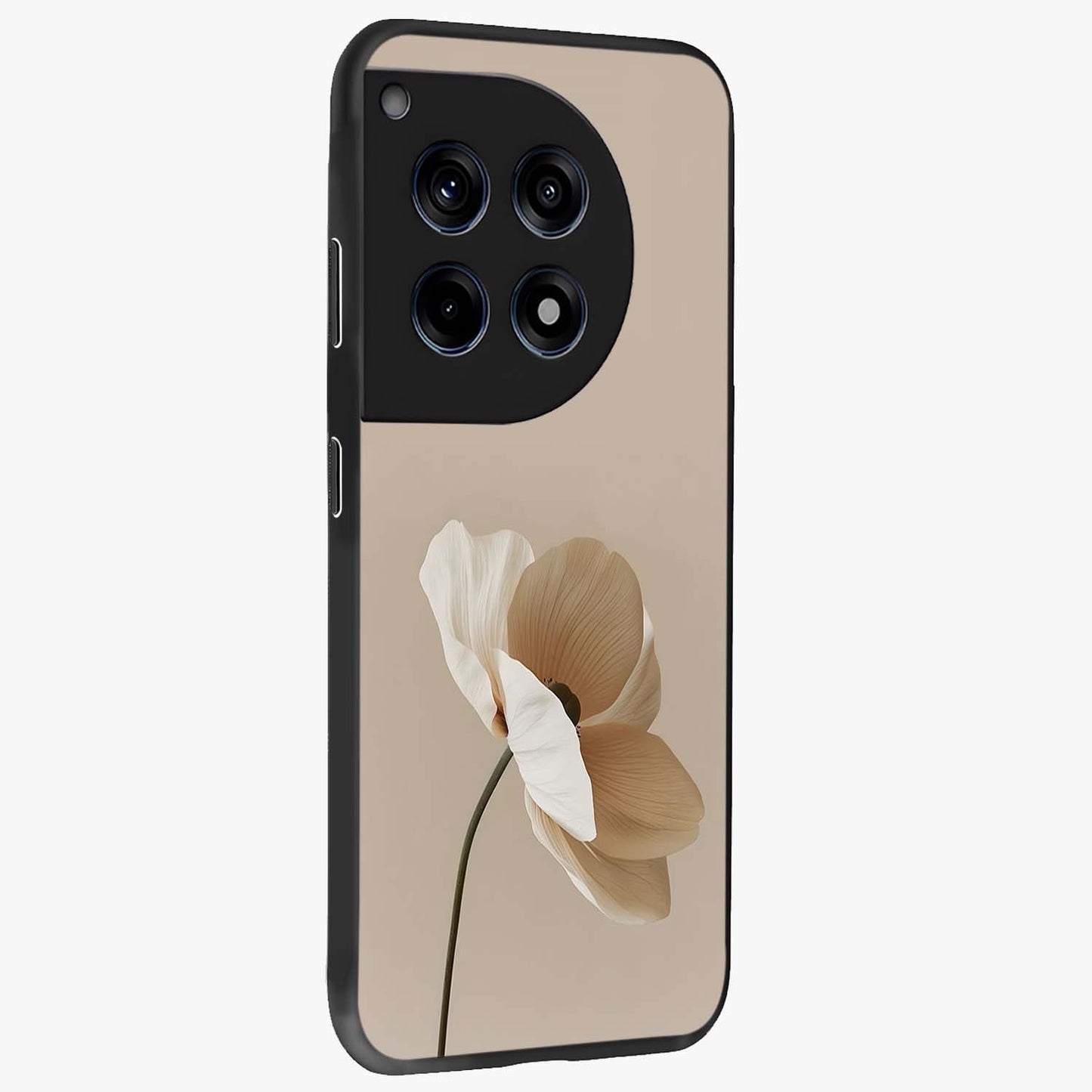 Whispering Petals Glass Case for 1+12R side perspective highlighting delicate petal textures and smooth build