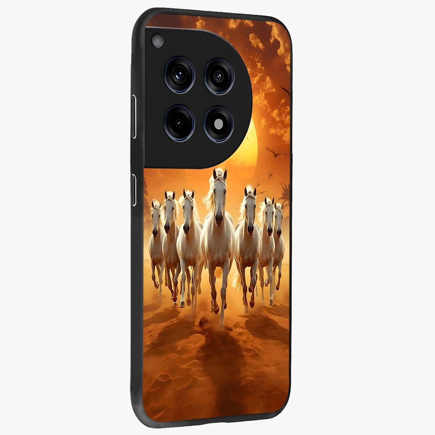 Wild Sunset Majesty Glass Case for 1+12R side perspective highlighting vibrant horizon textures and sleek premium build