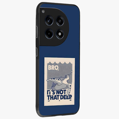 Worry Less Swim Glass Case for 1+12R side perspective highlighting clean text detailing and sleek premium build
