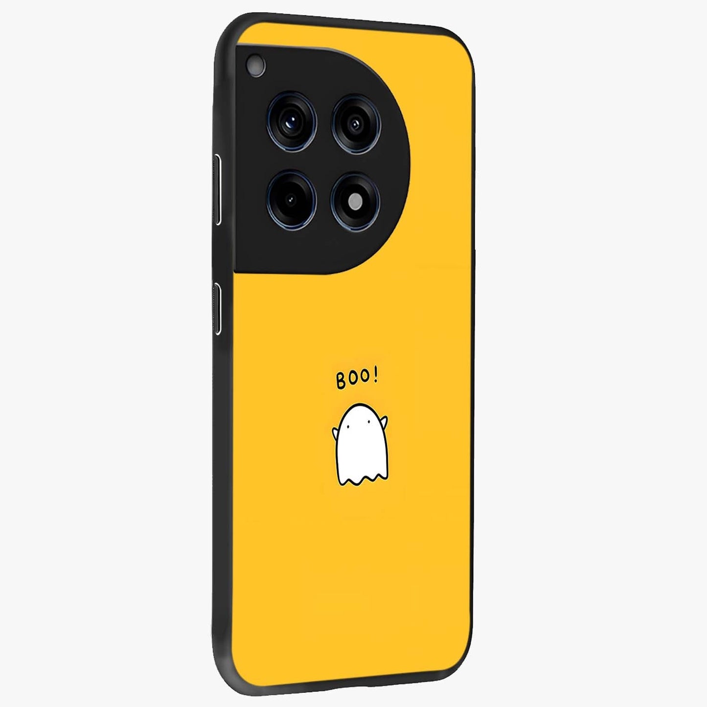 Yellow Boo Ghost Glass Case for 1+12R side perspective highlighting lively textures and premium edges